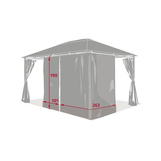 Cortina, mosquiteiro SANTORINI Bege Linho Para SANTORINI 4 x 3 m - 1 lado 2,6 x 1,9 m - Poliéster3886