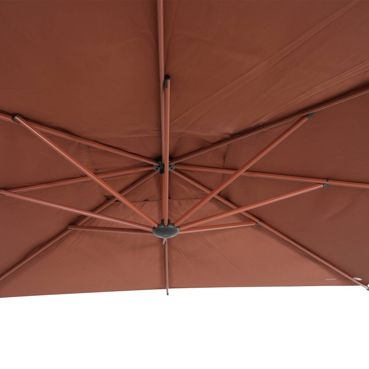 Guarda-sol lateral quadrado MANOA Mogno 2,5 x 2,5 m - Aço, Poliéster Mogno