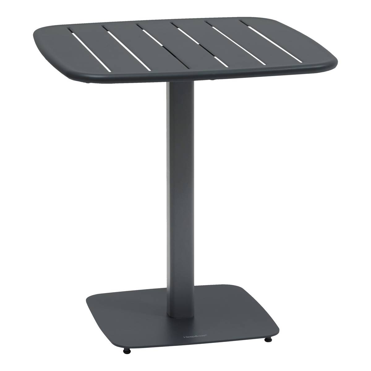 Mesa de jardim quadrada ALEGORIA Grafite 2 lugares - Aço com tratamento epóxi, tratamento antiferrugem reforçado Grafite