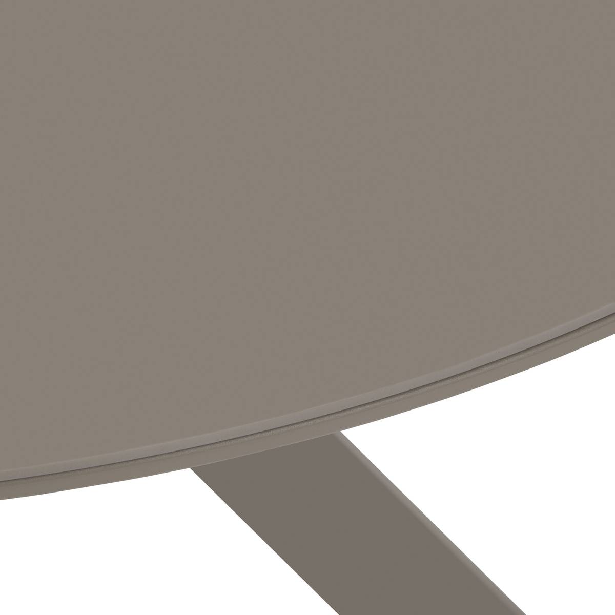 Mesa de jardim redonda ORYON Café 6 lugares - Alumínio tratado com epóxi, Vidro Café