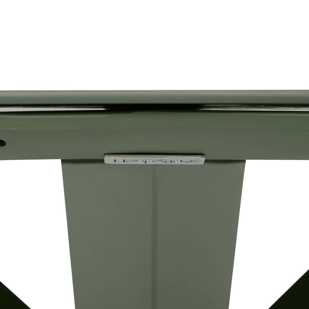 Mesa de jardim redonda ORYON Verde louro 6 lugares - Alumínio tratado com epóxi, Vidro Louro