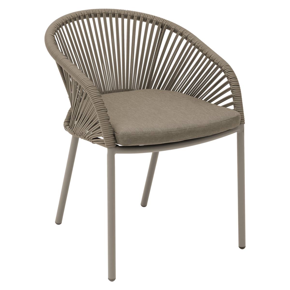 Poltrona de jardim ORYON Café Alumínio tratado com epóxi, Olefina Café