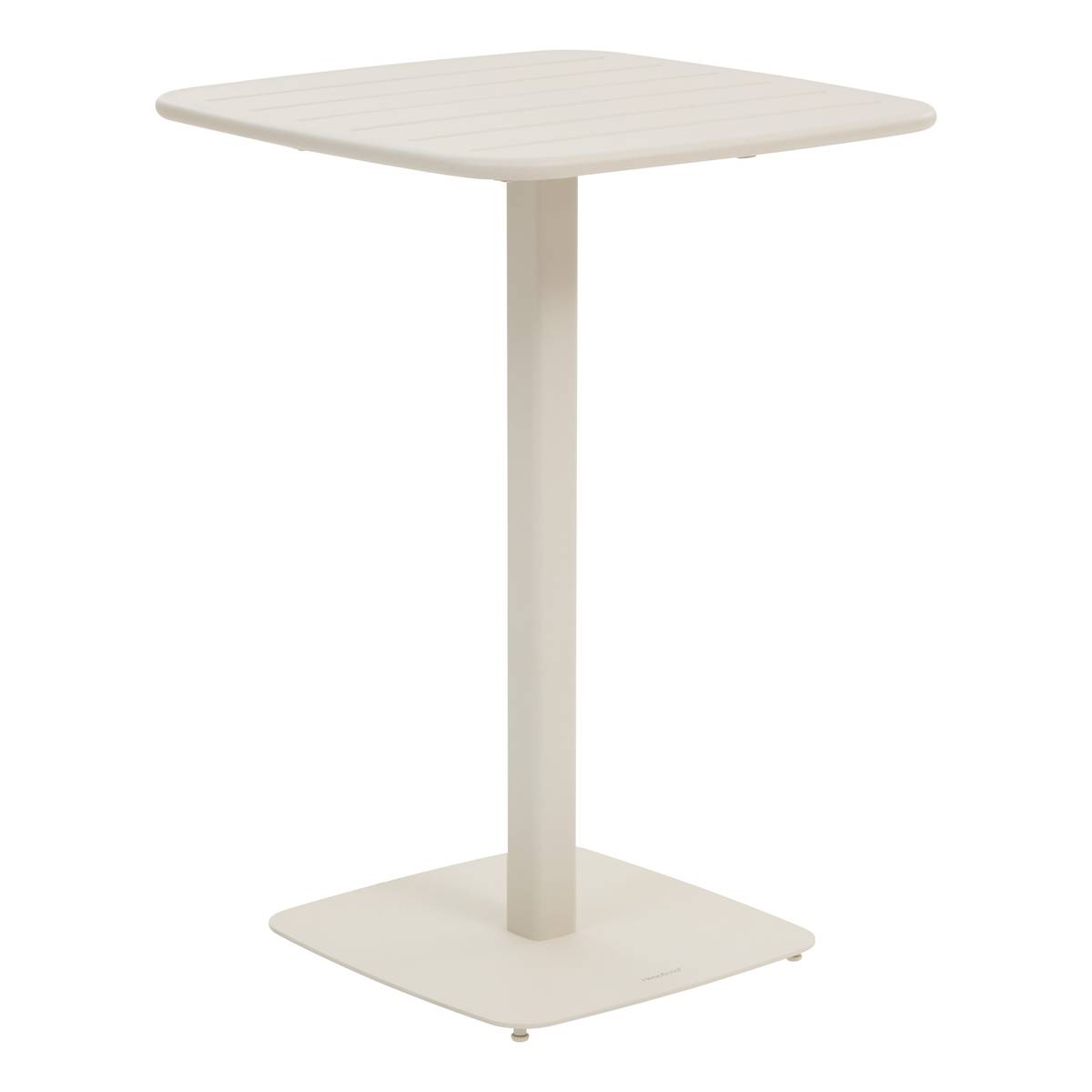 Mesa alta de jardim quadrada ALEGORIA Argila 2 lugares - Aço com tratamento epóxi, tratamento antiferrugem reforçado Argila