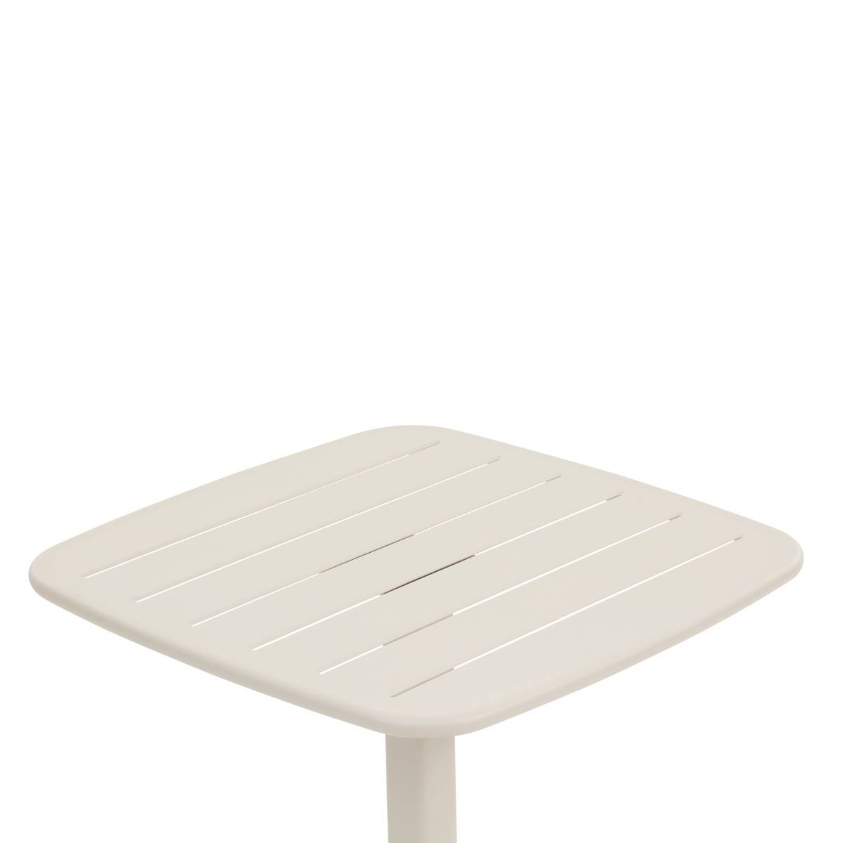 Mesa alta de jardim quadrada ALEGORIA Argila 2 lugares - Aço com tratamento epóxi, tratamento antiferrugem reforçado Argila