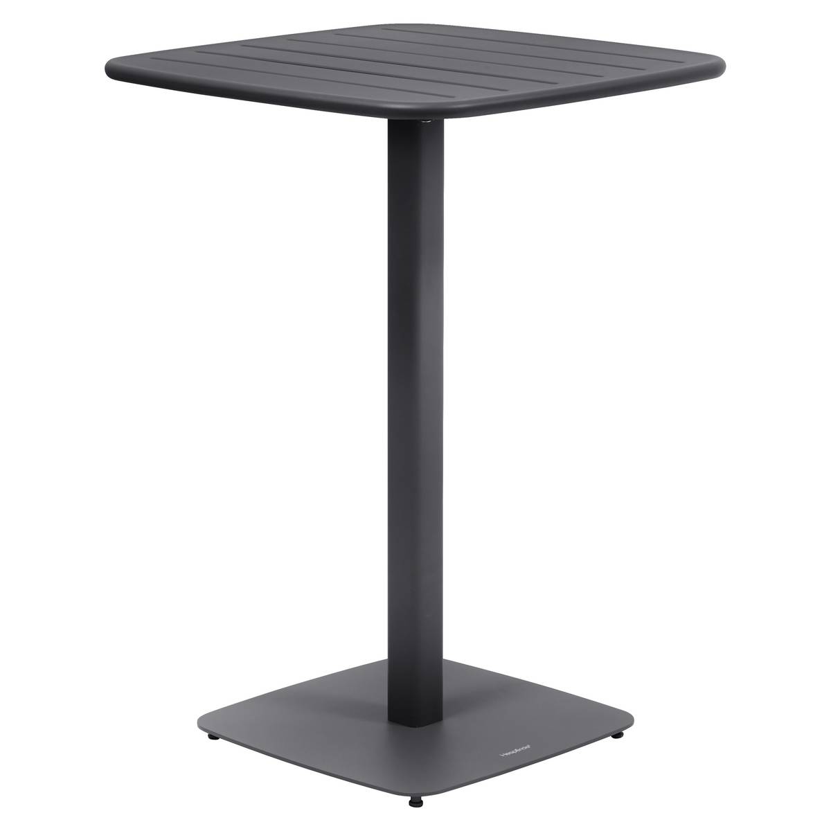 Mesa alta de jardim quadrada ALEGORIA Grafite 2 lugares - Aço com tratamento epóxi, tratamento antiferrugem reforçado Grafite