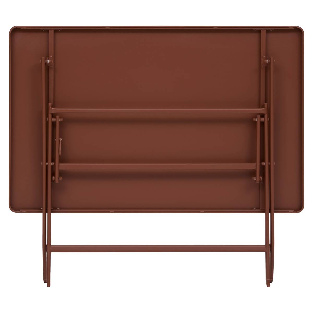 Mesa de varanda dobrável GREENSBORO Mogno 4 lugares - Aço, Tratamento anti-ferrugem reforçado Mogno