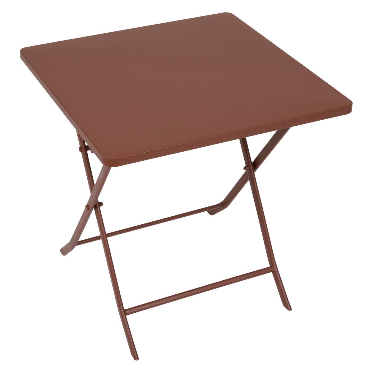 Mesa de varanda dobrável GREENSBORO Mogno 2 lugares - Aço, Tratamento antiferrugem reforçado Mogno