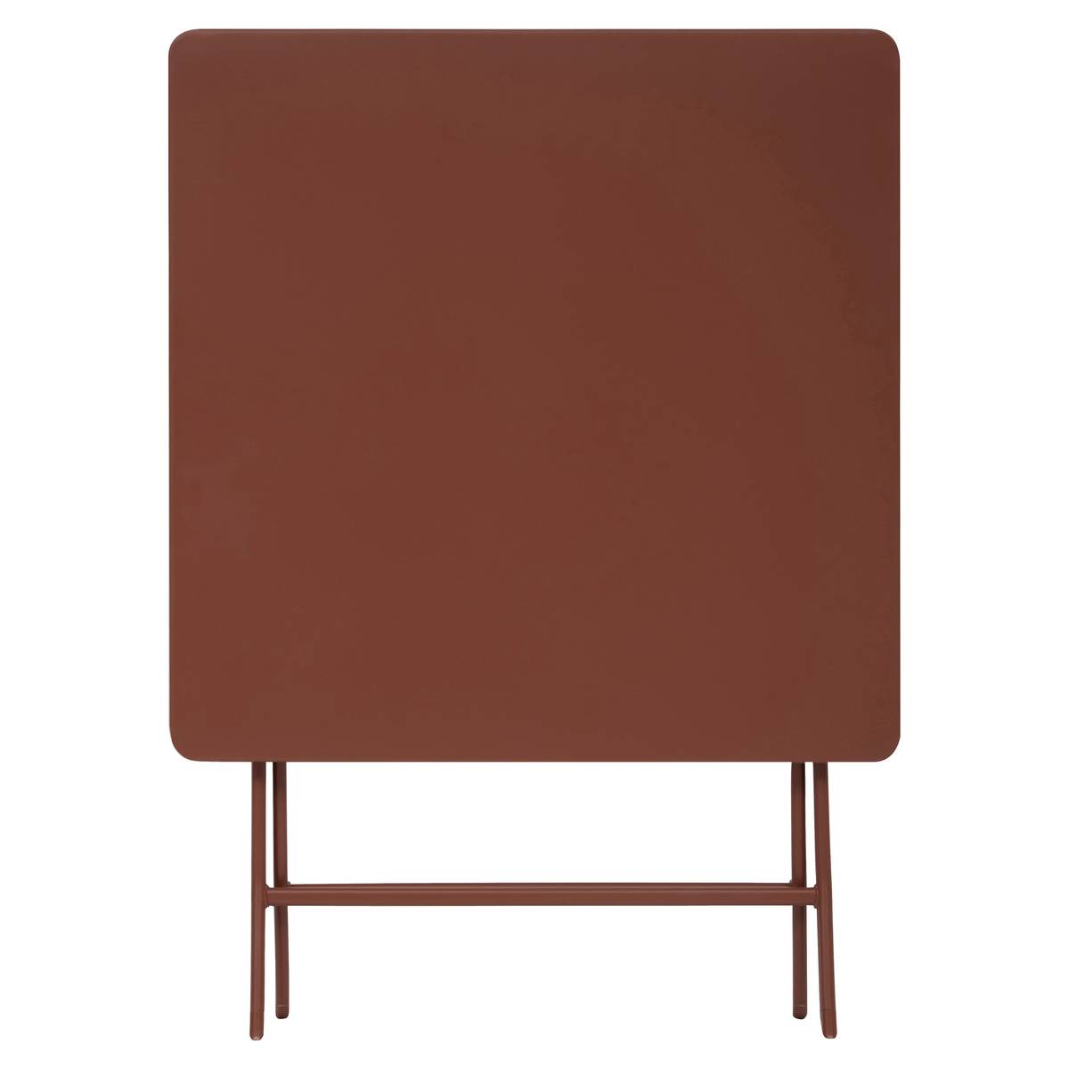Mesa de varanda dobrável GREENSBORO Mogno 2 lugares - Aço, Tratamento antiferrugem reforçado Mogno