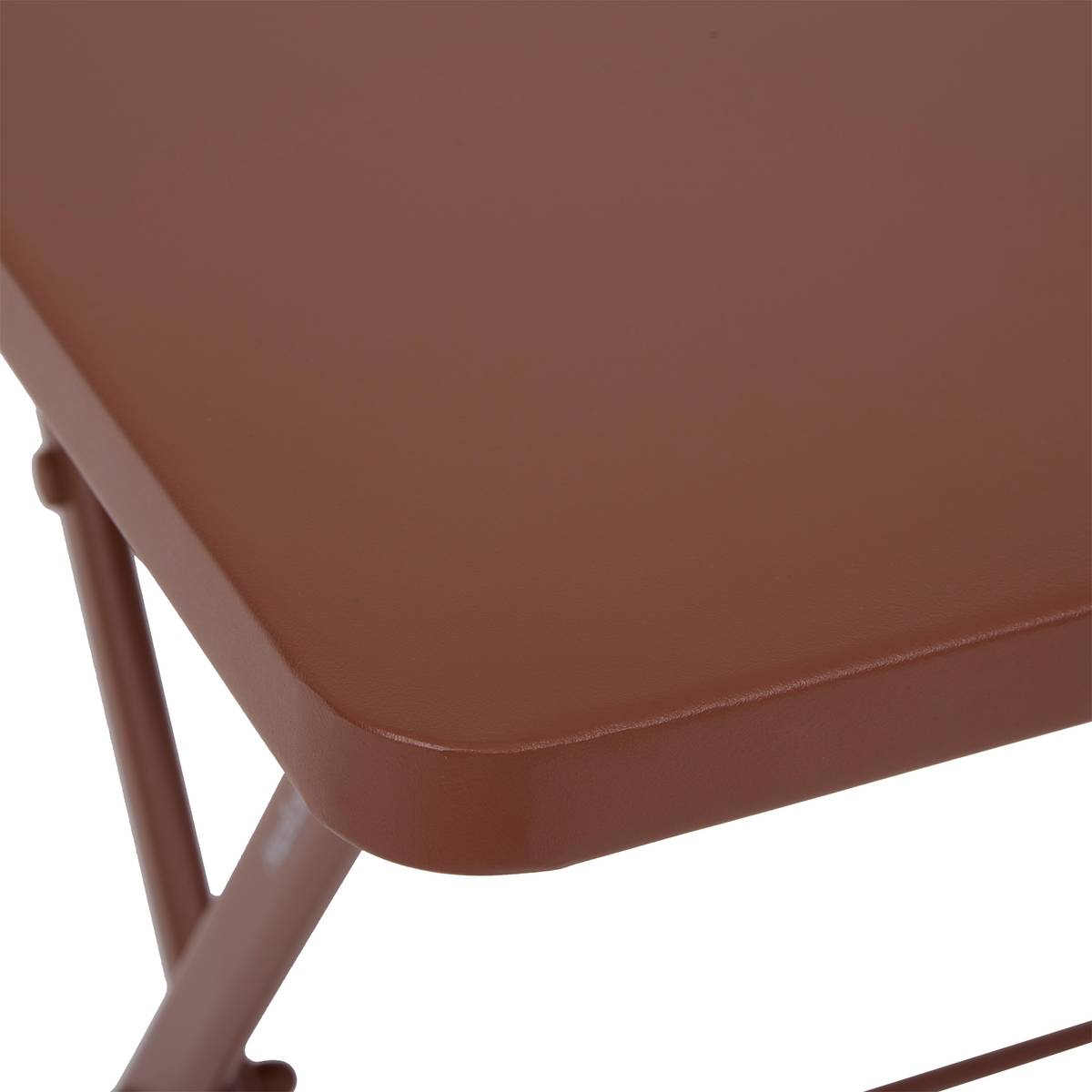 Mesa de varanda dobrável GREENSBORO Mogno 2 lugares - Aço, Tratamento antiferrugem reforçado Mogno