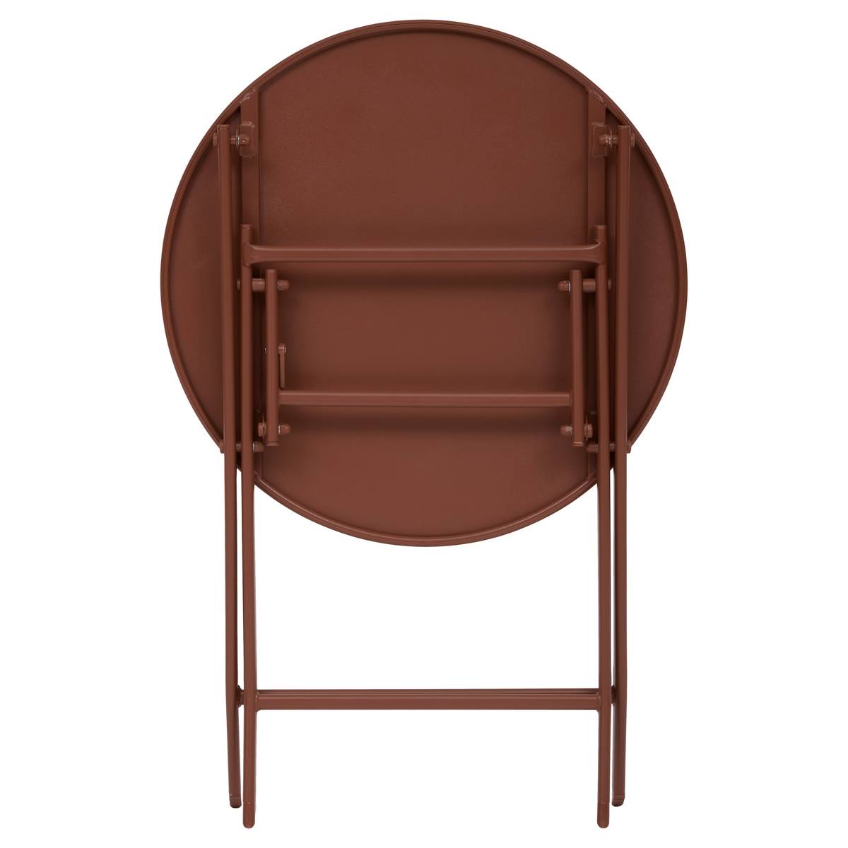 Mesa de varanda dobrável GREENSBORO Mogno 2 lugares - Aço, Tratamento antiferrugem reforçado Mogno