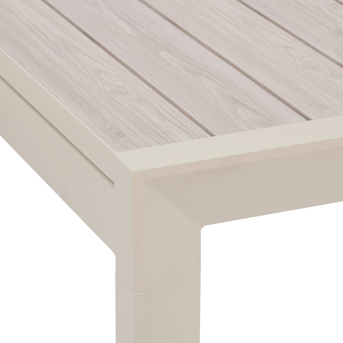 Mesa de jardim quadrada extensível ÉVASION Linho / Argila 12 lugares - Alumínio tratado com epóxi Linho / Argila