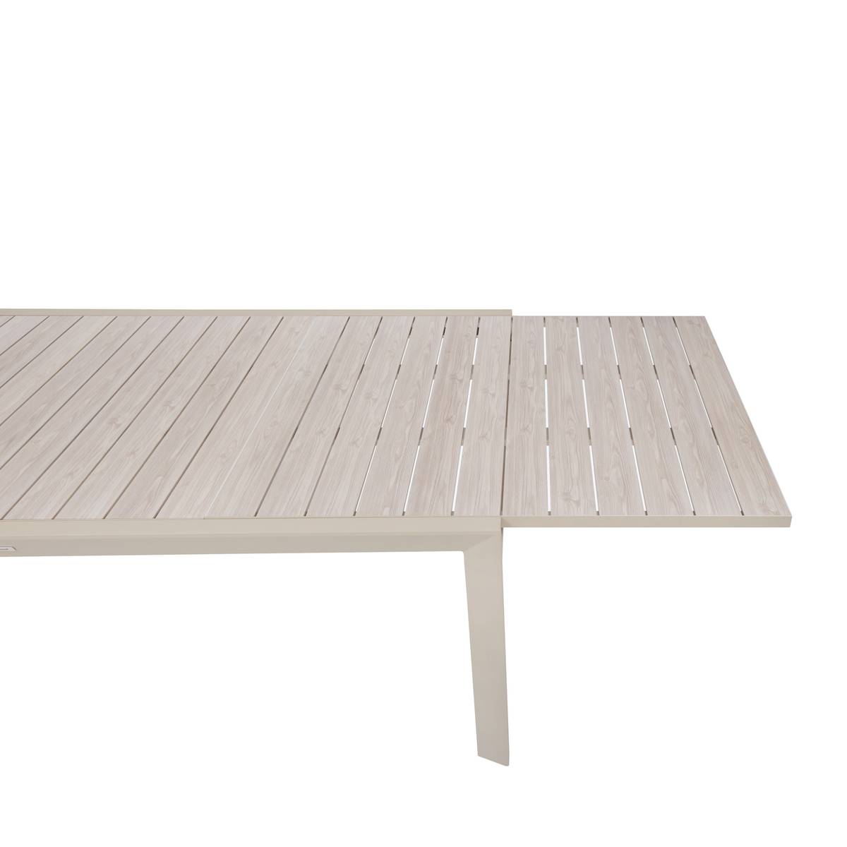 Mesa de jardim quadrada extensível ÉVASION Linho / Argila 12 lugares - Alumínio tratado com epóxi Linho / Argila
