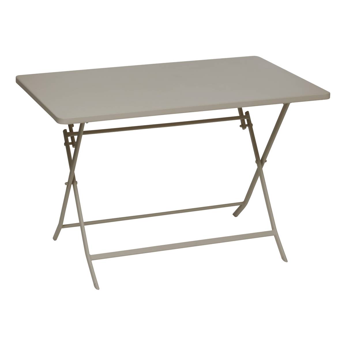 Mesa de jardim retangular dobrável GREENSBORO Café 4 lugares - Aço com tratamento epóxi, Tratamento antiferrugem reforçado Café