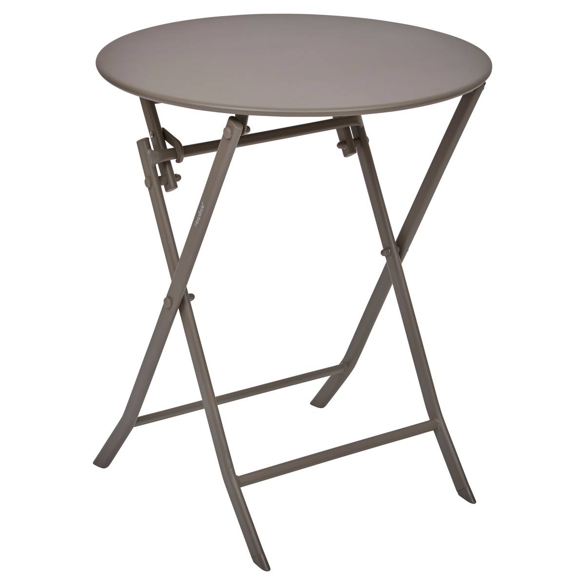 Mesa de jardim redonda dobrável GREENSBORO Café 2 lugares - Aço com tratamento epóxi, tratamento antiferrugem reforçado Café