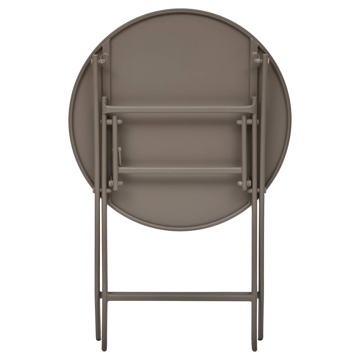 Mesa de jardim redonda dobrável GREENSBORO Café 2 lugares - Aço com tratamento epóxi, tratamento antiferrugem reforçado Café