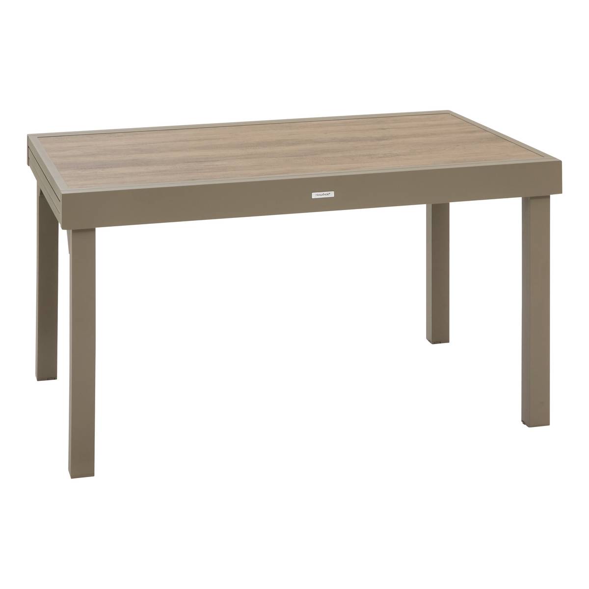 Mesa de jardim retangular extensível PIAZZA Trufa / Café 10 lugares - Alumínio tratado com epóxi, Vidro temperado Trufa / Café