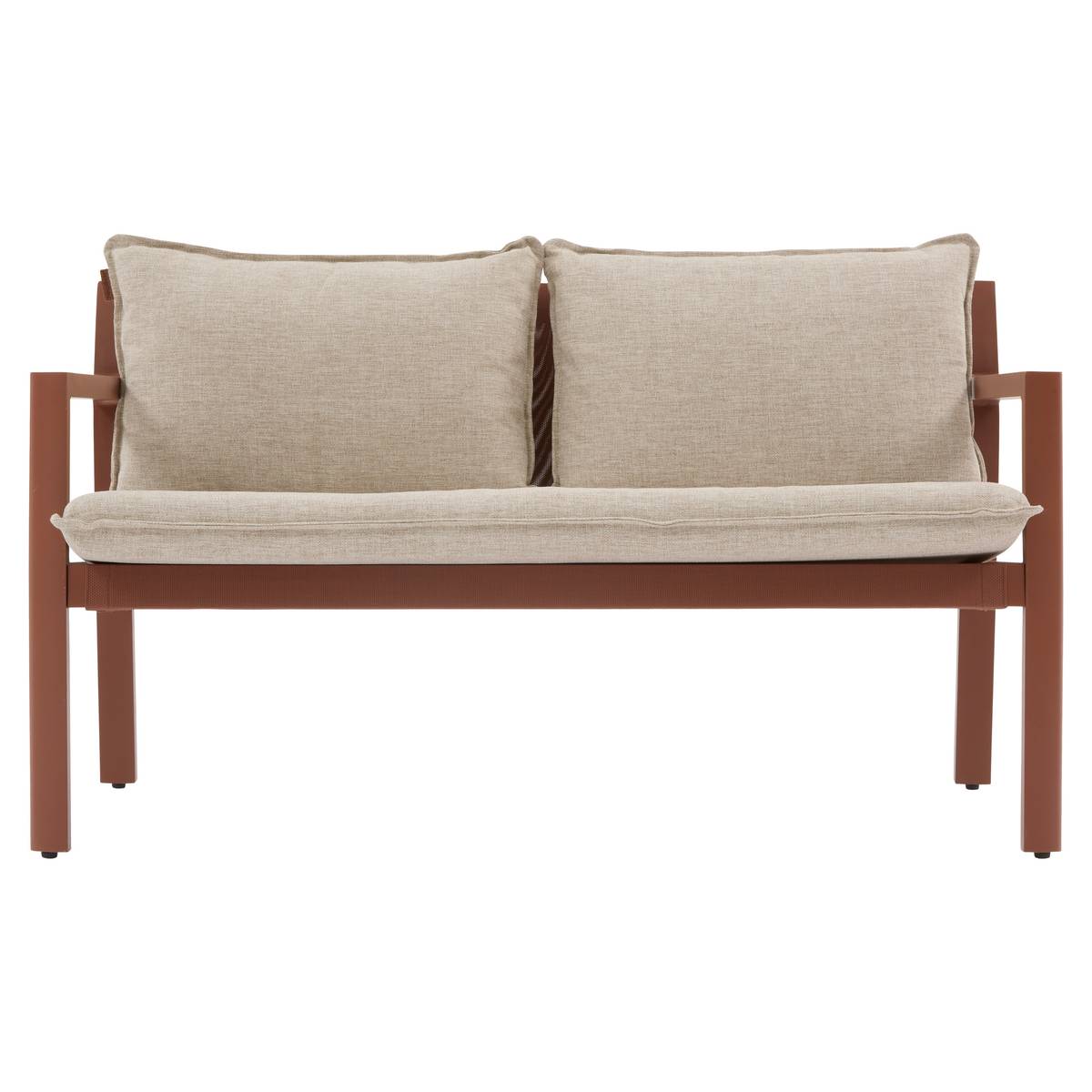 Conjunto de jardim FLOVIA Mogno 4 lugares - Alumínio tratado com epóxi, Texaline Mogno