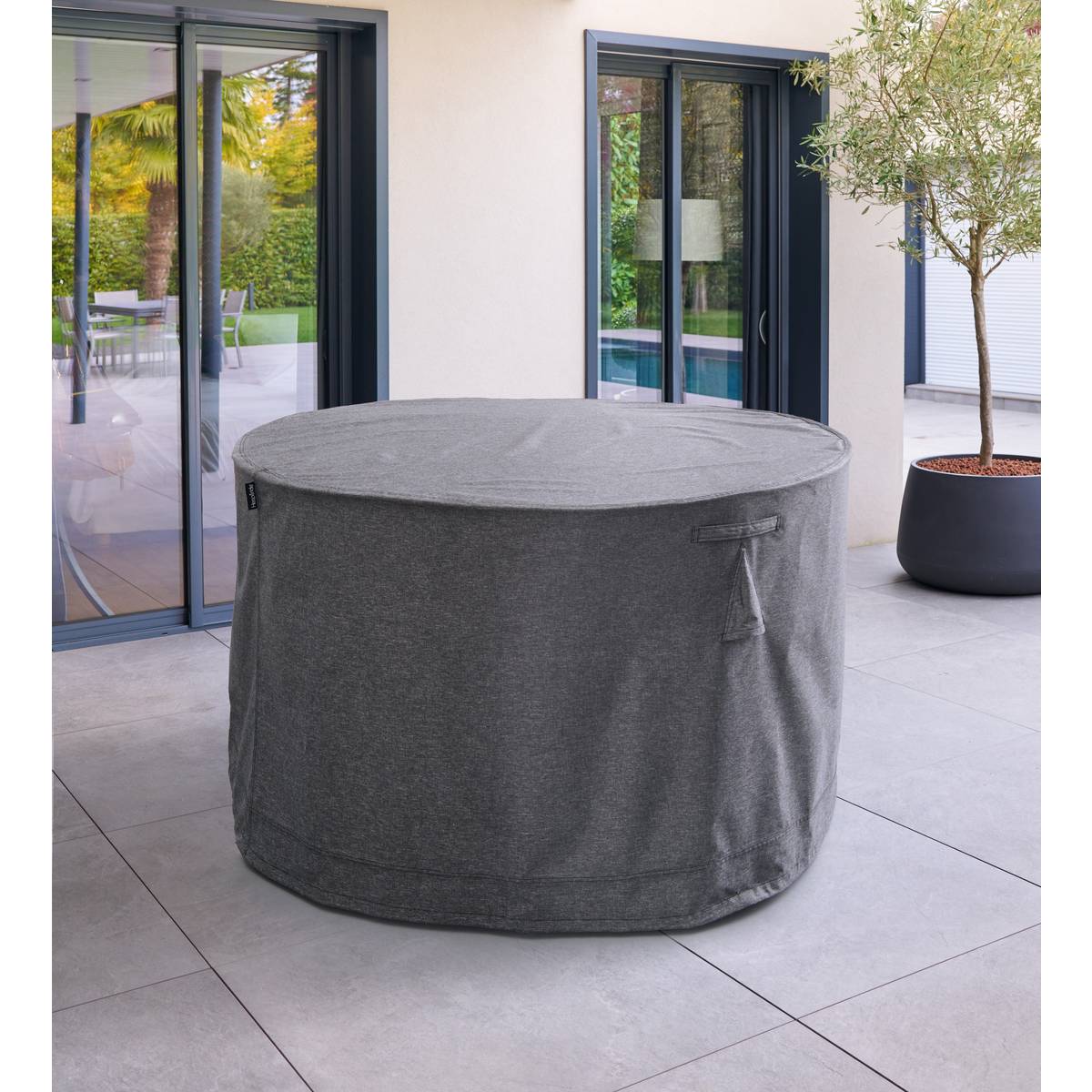 Capa de proteção HAMBO para mesa redonda Cinza D.130 x 80 cm - Poliéster Cinza