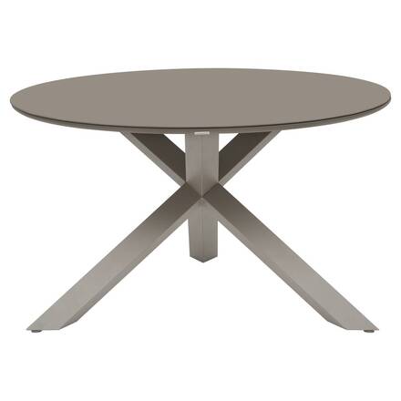 Mesa de jardim redonda ORYON Café 6 lugares - Alumínio tratado com epóxi, Vidro