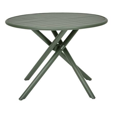 Mesa de jardim redonda NEBULLIA Verde louro 4 lugares - Alumínio com tratamento epóxi, Tratamento anti-ferrugem reforçado