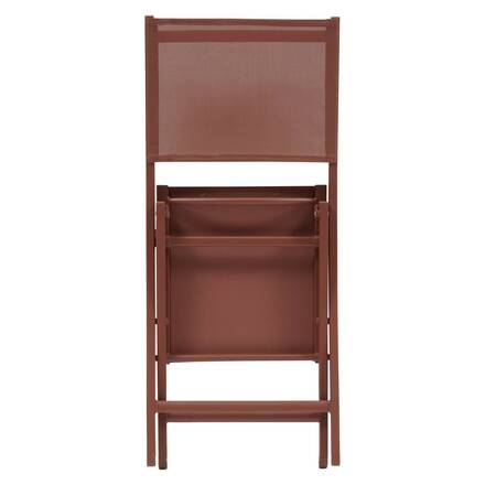 Conjunto de 4 cadeiras de jardim dobráveis ESSENTIA Mogno Aço tratado com epóxi, Alumínio tratado com epóxi, Texaline