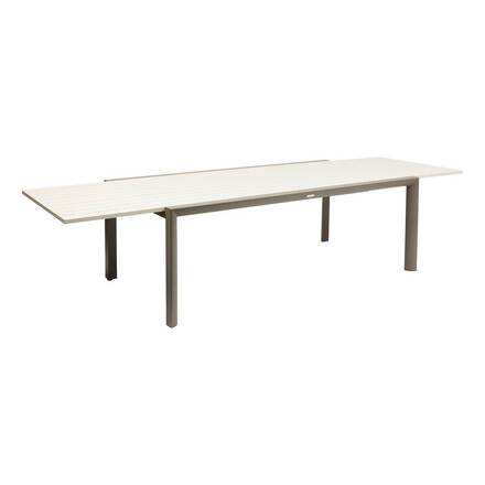 Mesa de jardim retangular extensível LUZANE Argila / Café 12 lugares - Alumínio
