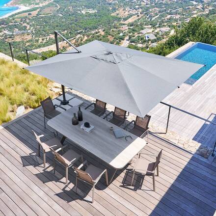 Guarda-sol lateral retangular inclinável MELHIA Antracite 4 x 3 m - Alumínio, Aço, Olefina
