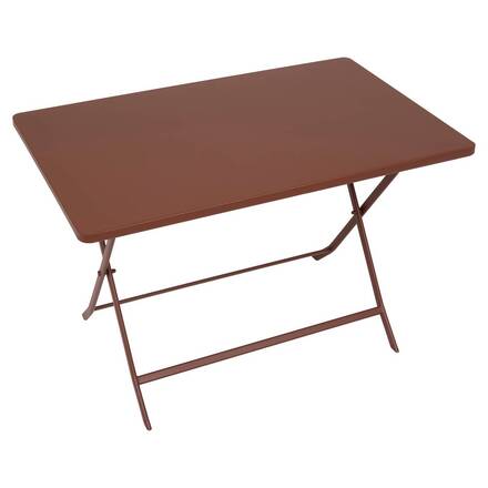 Mesa de varanda dobrável GREENSBORO Mogno 4 lugares - Aço, Tratamento anti-ferrugem reforçado
