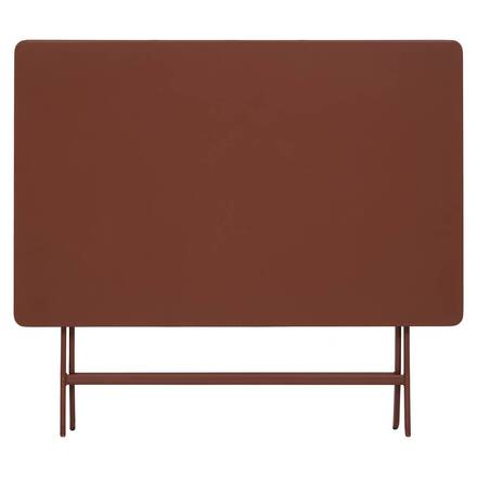 Mesa de varanda dobrável GREENSBORO Mogno 4 lugares - Aço, Tratamento anti-ferrugem reforçado
