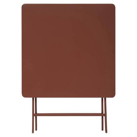 Mesa de varanda dobrável GREENSBORO Mogno 2 lugares - Aço, Tratamento antiferrugem reforçado