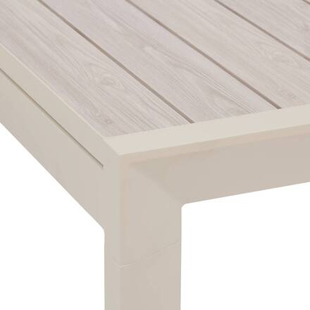 Mesa de jardim quadrada extensível ÉVASION Linho / Argila 12 lugares - Alumínio tratado com epóxi