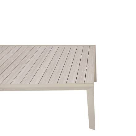 Mesa de jardim quadrada extensível ÉVASION Linho / Argila 12 lugares - Alumínio tratado com epóxi