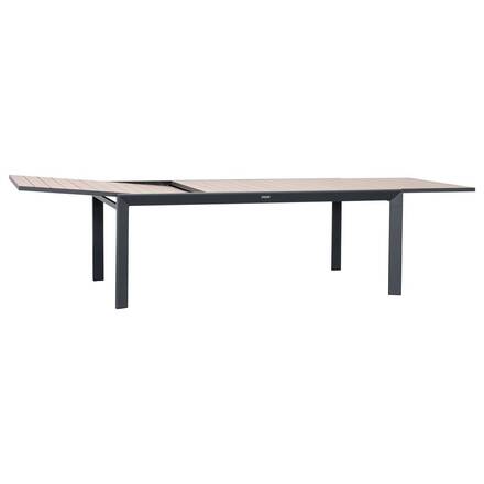 Mesa de jardim retangular extensível ÉVASION Mel / Grafite 12 lugares - Alumínio tratado com epóxi