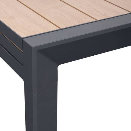 Mesa de jardim retangular extensível ÉVASION Mel / Grafite 12 lugares - Alumínio tratado com epóxi