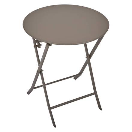 Mesa de jardim redonda dobrável GREENSBORO Café 2 lugares - Aço com tratamento epóxi, tratamento antiferrugem reforçado