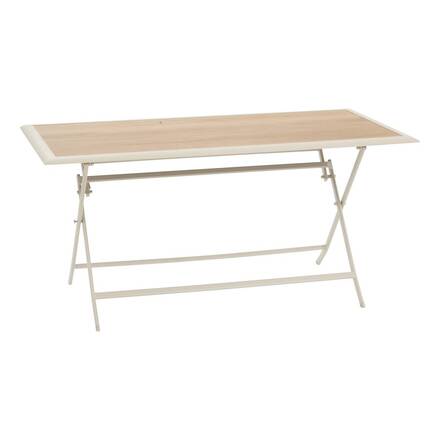 Mesa de jardim retangular dobrável AZUA Espelta / Argila 6 lugares - Alumínio tratado com epóxi, Vidro