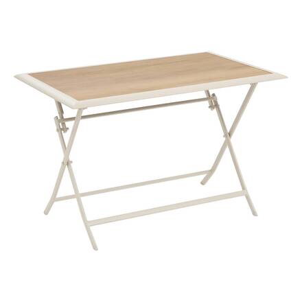 Mesa de jardim retangular dobrável AZUA Espelta / Argila 4 lugares - Alumínio tratado com epóxi, Vidro
