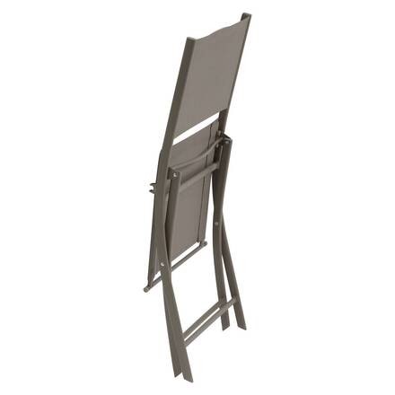 Conjunto de 4 cadeiras de jardim dobráveis MODULA Avelã / Café Aço tratado com epóxi, Texaline