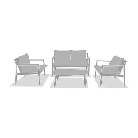 Conjunto de jardim FLOVIA Verde louro 4 lugares - Alumínio tratado com epóxi, Texaline