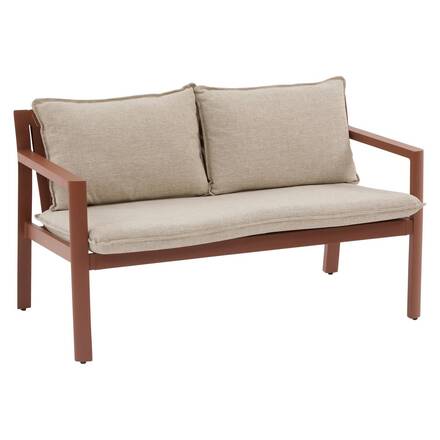 Conjunto de jardim FLOVIA Mogno 4 lugares - Alumínio tratado com epóxi, Texaline