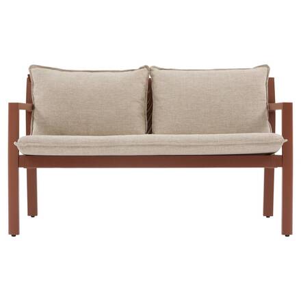 Conjunto de jardim FLOVIA Mogno 4 lugares - Alumínio tratado com epóxi, Texaline