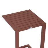 Mesa auxiliar de jardim quadrada ÉVASION Mogno 38 x 38 cm - Alumínio tratado com epóxi Mogno