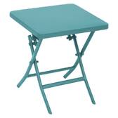 Mesa auxiliar de jardim dobrável quadrada GREENSBORO Verde opala 40 x 40 cm - Aço, Tratamento antiferrugem reforçado Verde opala