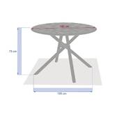 Mesa de jardim redonda NEBULLIA Argila 4 lugares - Alumínio com tratamento epóxi, Tratamento anti-ferrugem reforçado Argila