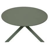 Mesa de jardim redonda ORYON Verde louro 6 lugares - Alumínio tratado com epóxi, Vidro Louro