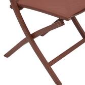 Conjunto de 4 cadeiras de jardim dobráveis ESSENTIA Mogno Aço tratado com epóxi, Alumínio tratado com epóxi, Texaline Mogno