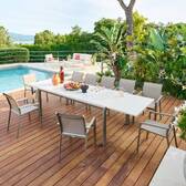 Mesa de jardim retangular extensível LUZANE Argila / Café 12 lugares - Alumínio Argila / Café