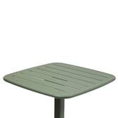Mesa alta de jardim quadrada ALEGORIA Verde louro 2 lugares - Aço com tratamento epóxi, tratamento antiferrugem reforçado Louro