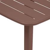 Mesa alta de jardim quadrada ALEGORIA Mogno 2 lugares - Aço com tratamento epóxi, tratamento antiferrugem reforçado Mogno