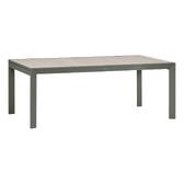 Mesa de jardim quadrada extensível ÉVASION Linho / Verde louro 12 lugares - Alumínio tratado com epóxi Linho / Louro